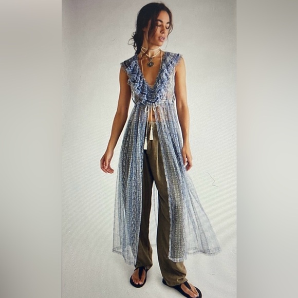 Free People Cover Up Dress Lace/Sheer S - Picture 2 of 6
